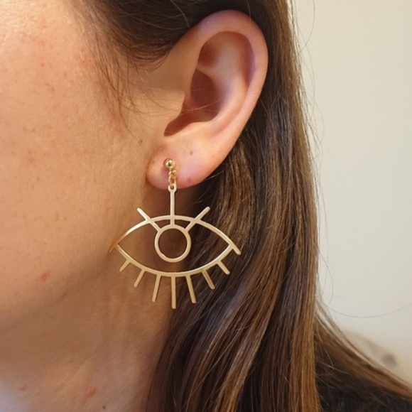 Minimalist Artists Art Eye Drop Earrings - Picture 2 of 5